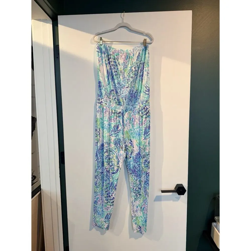 Lilly Pulitzer Keely Jumpsuit in Multi Shell Of A Party - Large - Picture 4 of 7